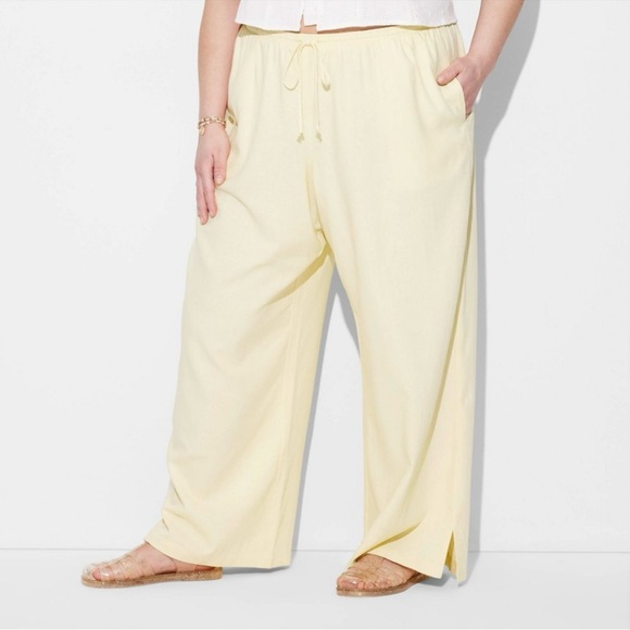 Wild Fable Pull-On Linen Pants – Butter Yellow (Brand New w/ Tags!) - Picture 1 of 6